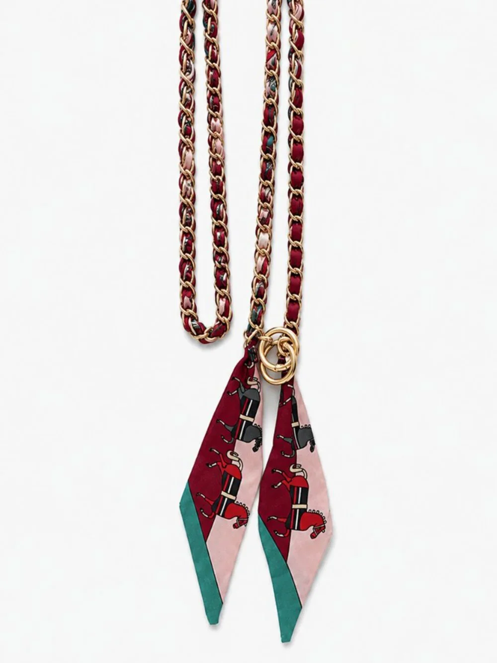 Ribbon Chain Phone Crossbody Lanyard with clear Tether Patch